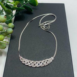Romantic Choker Chain Necklace, Silver Color